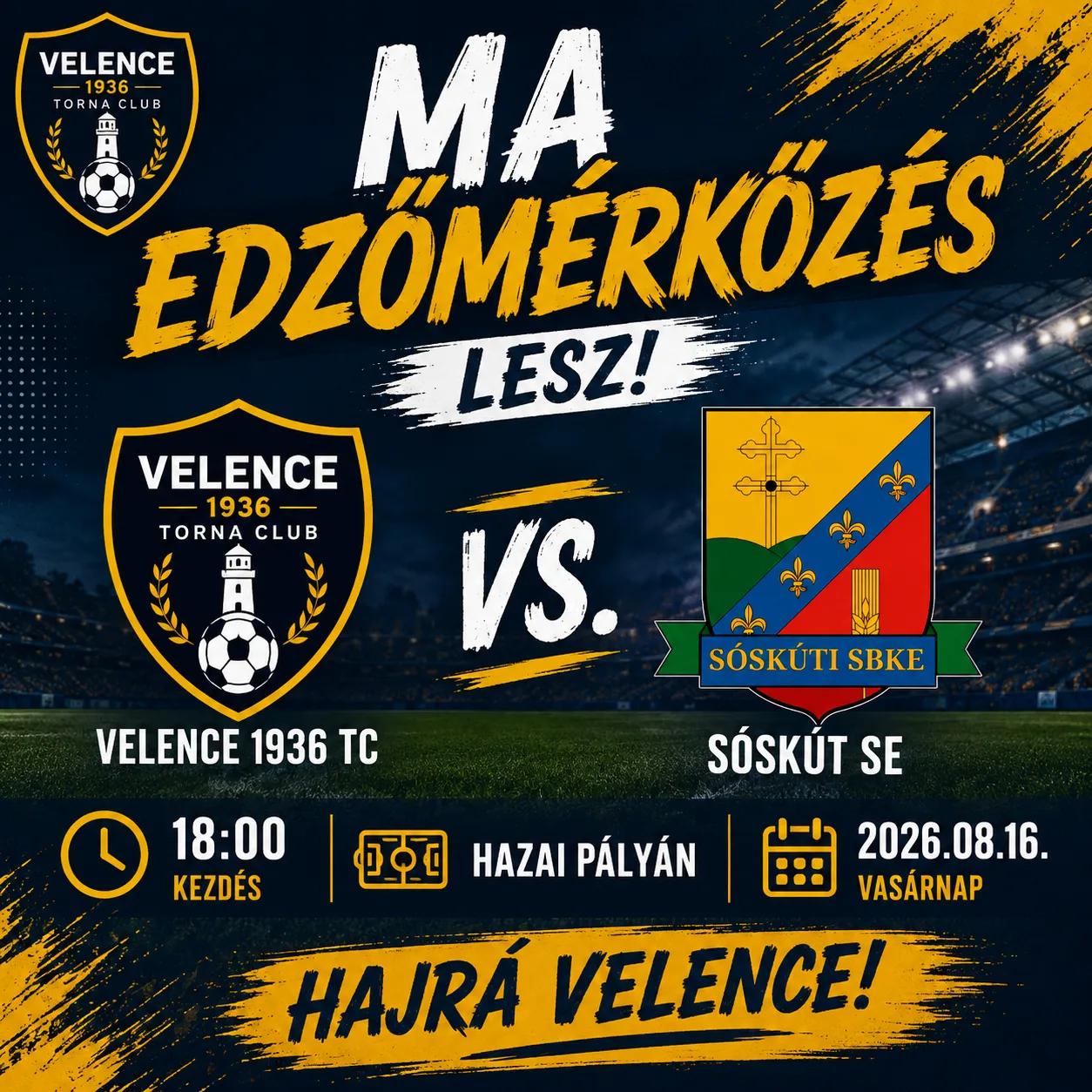⚽ Ma edzőmérkőzés hazai pályán!