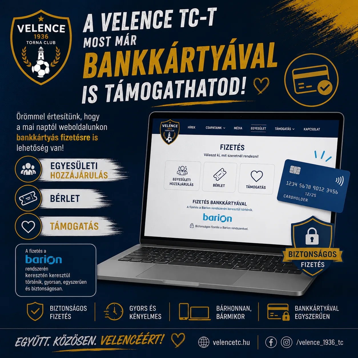 💳 A VELENCE TC-T MOST MÁR BANKKÁRTYÁVAL IS TÁMOGATHATOD!