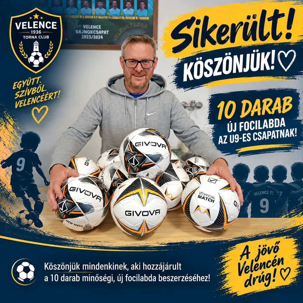 Az U9-es csapat számára 10 darab minőségi, új focilabda